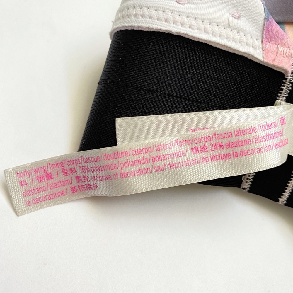 Pink Victoria’s Secret pink purple blue black criss cross strappy back bralette - Picture 6 of 6